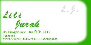 lili jurak business card